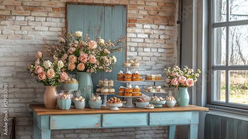 Delightful Display of Colorful Desserts at a Festive Gathering During Spring ...