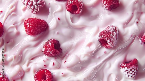Fresh probiotic yogurt with a creamy swirl, natural taste, and health benefits. photo