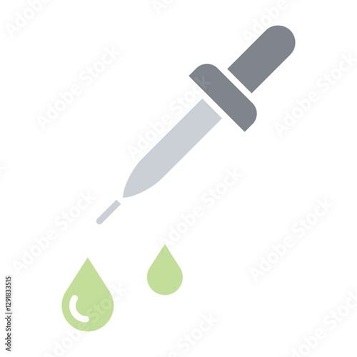 CBD oil icon in flat color style