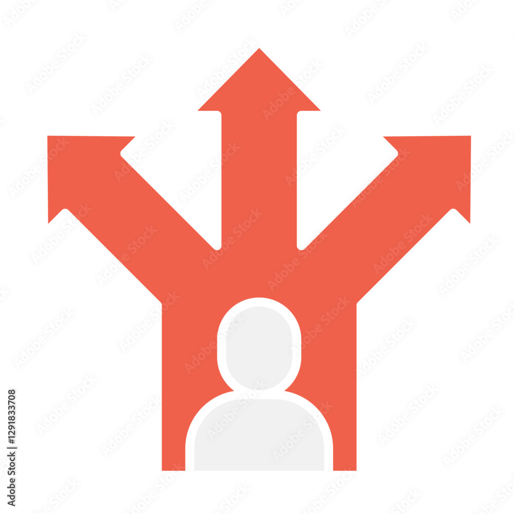 Decision, choice, option icon in flat color style Decision, choice, option icon in flat color style