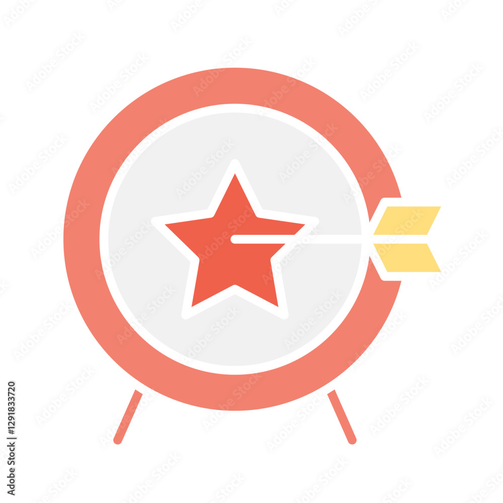 Target icon in flat color style Target icon in flat color style