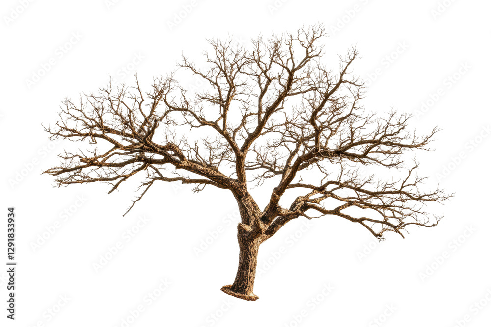 Watercolor depiction of a bare tree with branches, cut out Watercolor depiction of a bare tree with branches, cut out