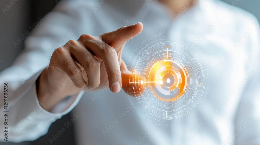 Futuristic technology interaction concept with business leader Futuristic technology interaction concept with business leader