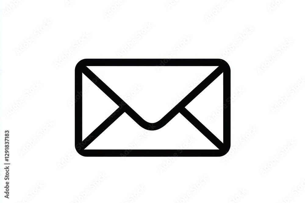 Minimalistic black and white envelope icon, optimized for design use. Minimalistic black and white envelope icon, optimized for design use.