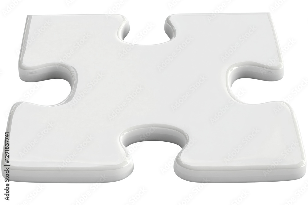 White puzzle piece on plain surface, cut out White puzzle piece on plain surface, cut out