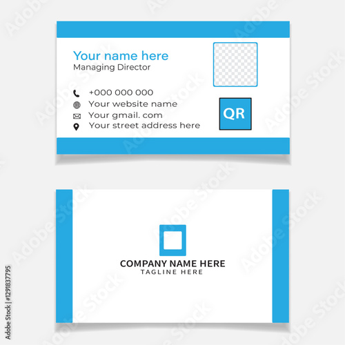 Business card design template, Clean and modern professional business card , visiting card, with rectangle shape