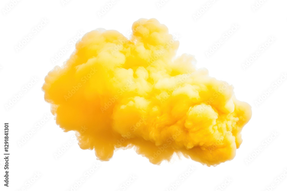 Yellow abstract smoke in artistic form, cut out Yellow abstract smoke in artistic form, cut out