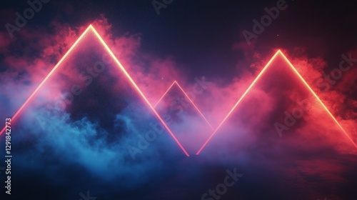 Vibrant Abstract Technology Design With Floating Squares and Colorful Light E...