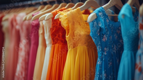 Brightly Colored Floral Shirts Hanging in a Clothing Store During Daytime