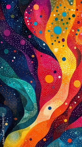 Colorful Abstract Artwork Featuring Diverse Dots in Various Sizes and Hues Cr...