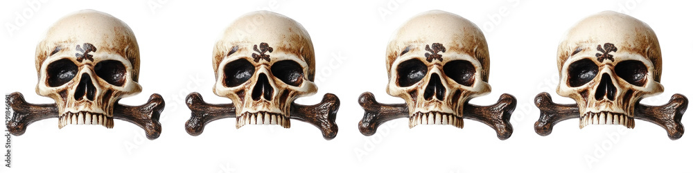 Obraz premium A set of close up of a skull and bone 