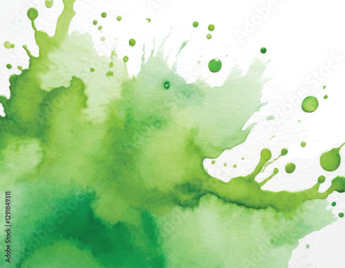 Light green hand painting watercolour stain background. Original artistic footage