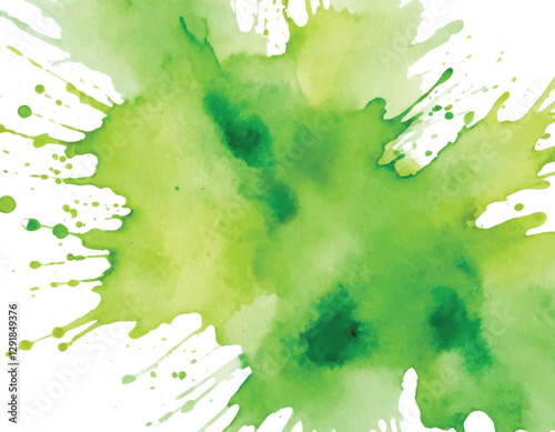 Light green hand painting watercolour stain background. Original artistic footage