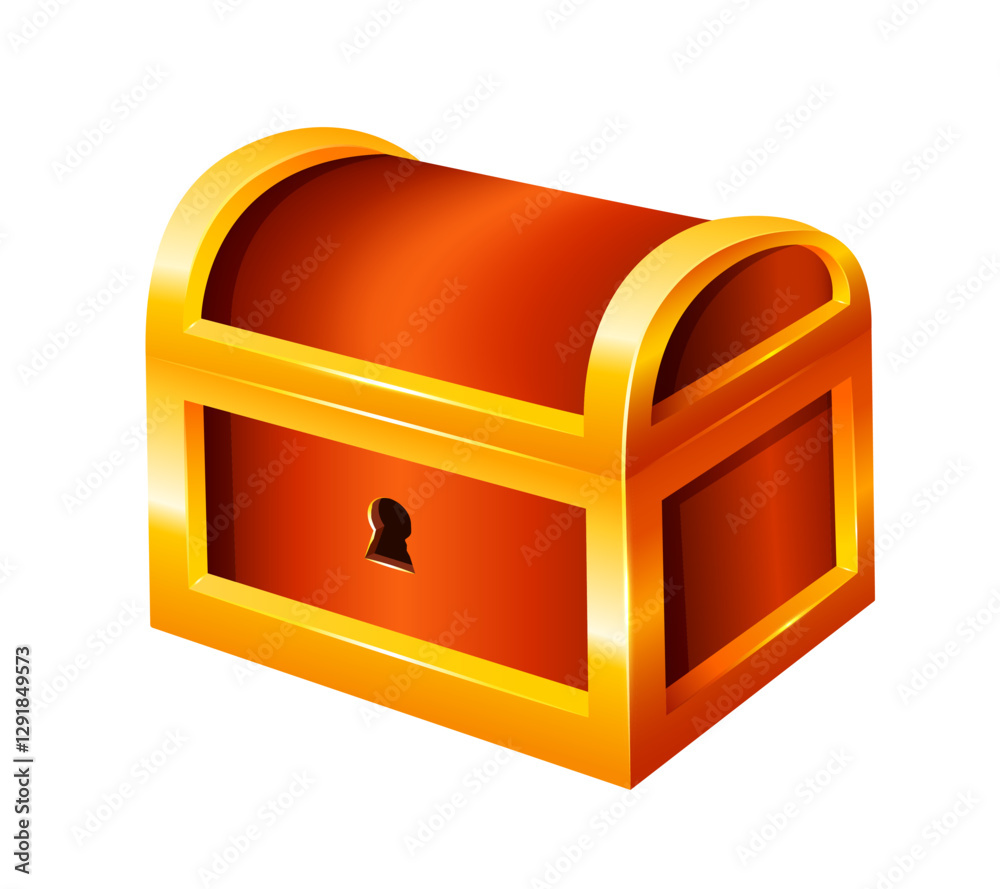 Treasure chest. Vector 3D illustration isolated on white background. Treasure chest. Vector 3D illustration isolated on white background.