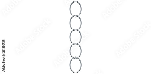 Realistic Silver Metal Chain Vector Illustration.	