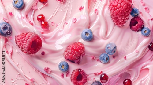 Probiotic yogurt in a white bowl with creamy texture, rich in essential nutrients. photo