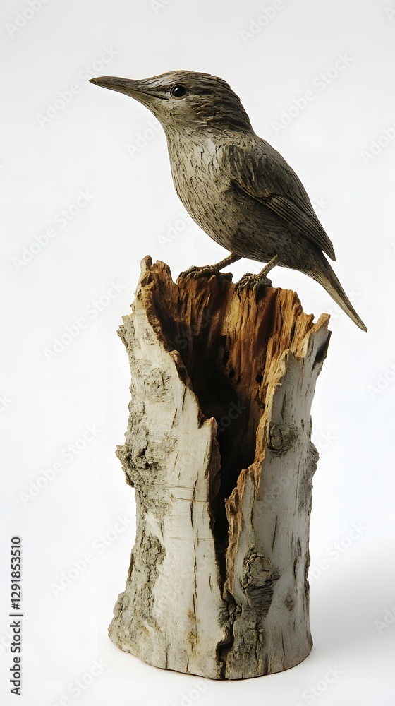 Fototapeta premium Bird, Birdie, Sculpture, Wood Carving, Abstract Image, Texture, Pattern Background, Wallpaper, Smartphone Cover and Screen, PC, Laptop, 9:16 and 16:9 Format