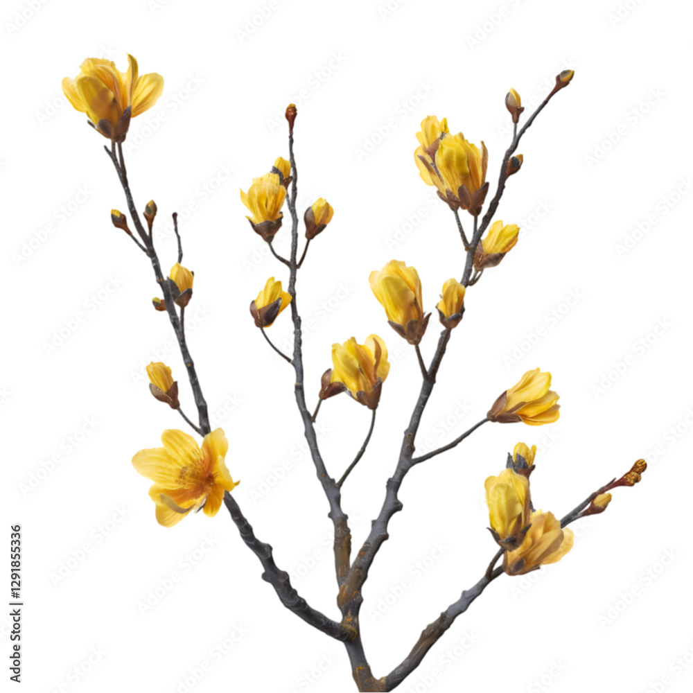 Yellow Flowers Blooming Branch Spring Nature Botanical Beauty Yellow Flowers Blooming Branch Spring Nature Botanical Beauty
