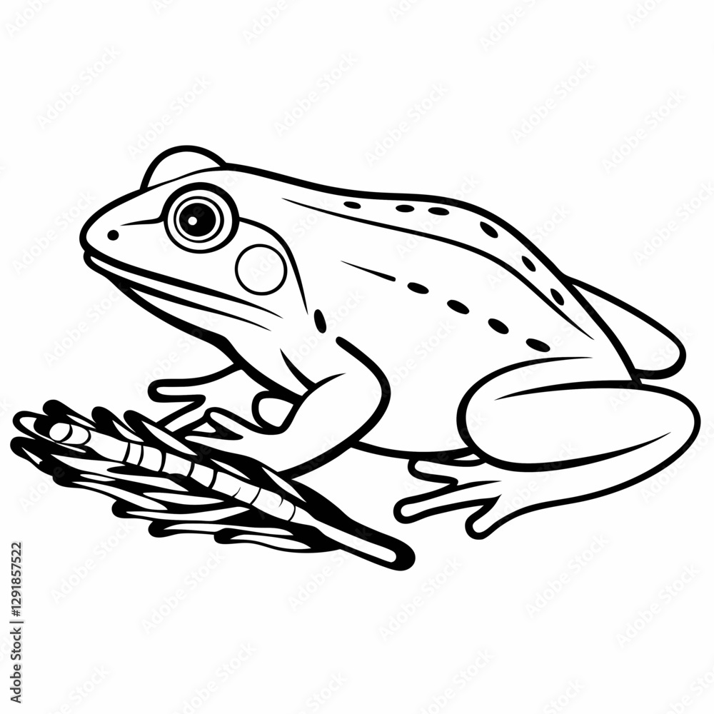 Naklejka premium frog on a leaf