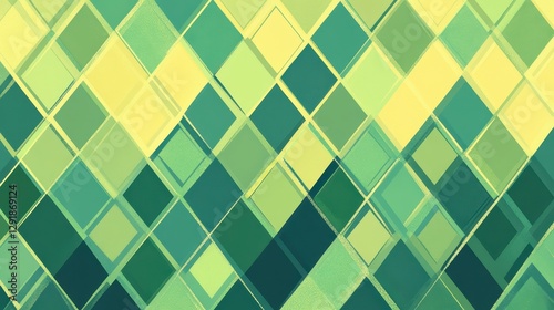 Wallpaper Mural A vibrant abstract pattern showcasing a variety of green diamond shapes in different shades, creating a dynamic visual texture. Torontodigital.ca