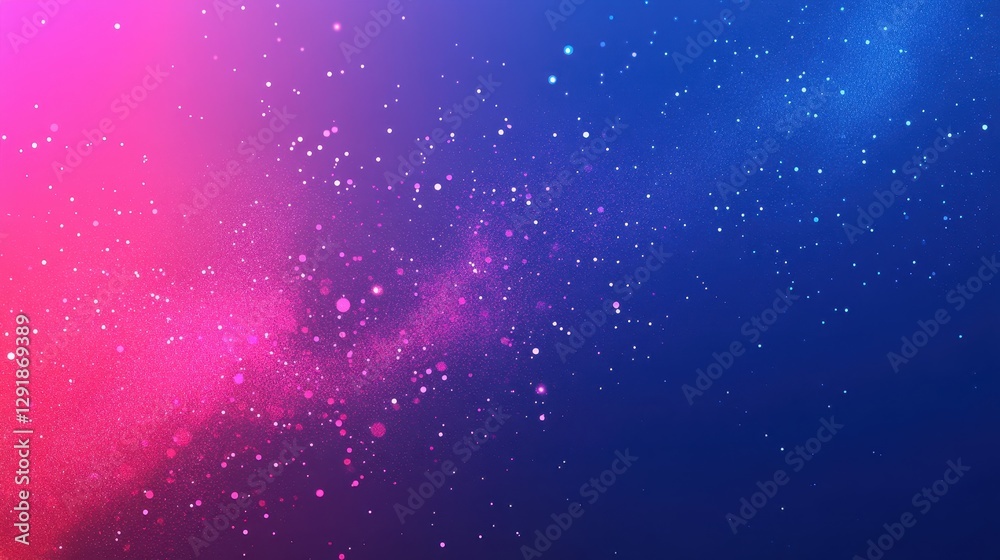 Fototapeta premium A vibrant cosmic background featuring pink and blue hues with shimmering particles glowing in space.