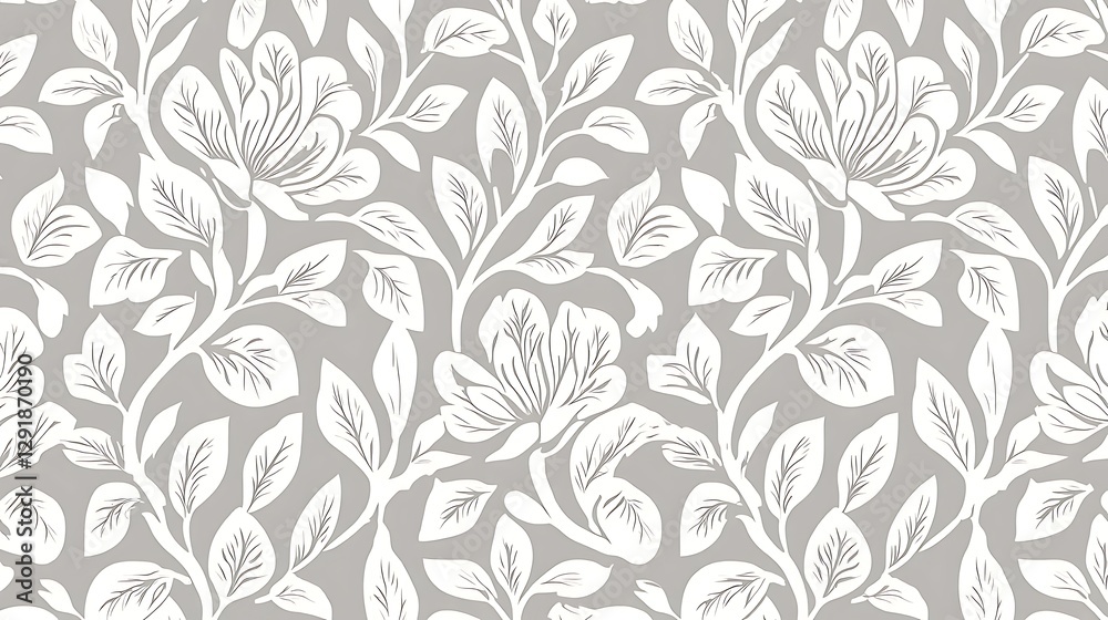 Floral pattern with leaves, stylized blossom art, repetitive backdrop. For wallpaper, textile or fashion design Floral pattern with leaves, stylized blossom art, repetitive backdrop. For wallpaper, textile or fashion design