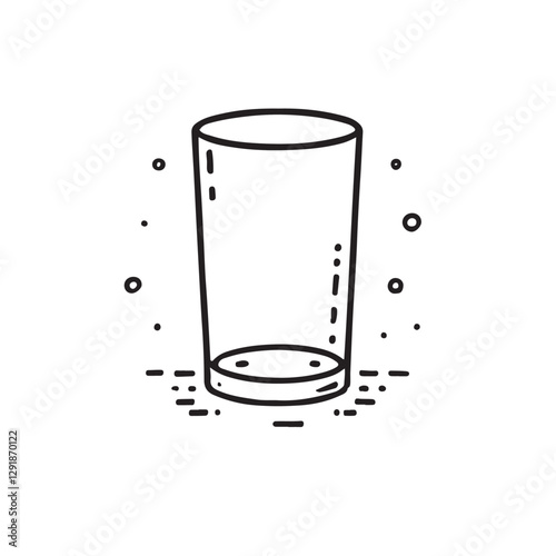 Glass vector illustration in black with white background as icon or logo