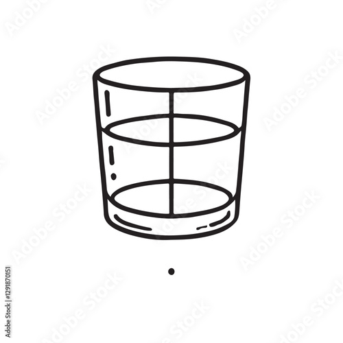Glass vector illustration in black with white background as icon or logo