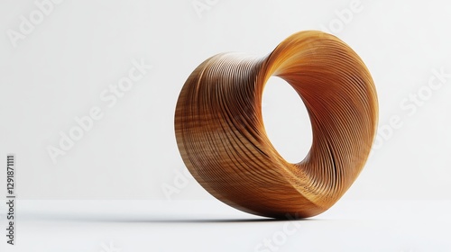 Fototapeta Naklejka Na Ścianę i Meble -  wood abstract shape 3d icon isolated on the white background