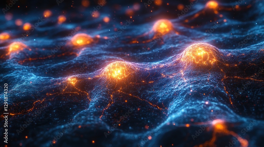 Glowing Cellular Energy Surface, Abstract Background, Science Glowing Cellular Energy Surface, Abstract Background, Science