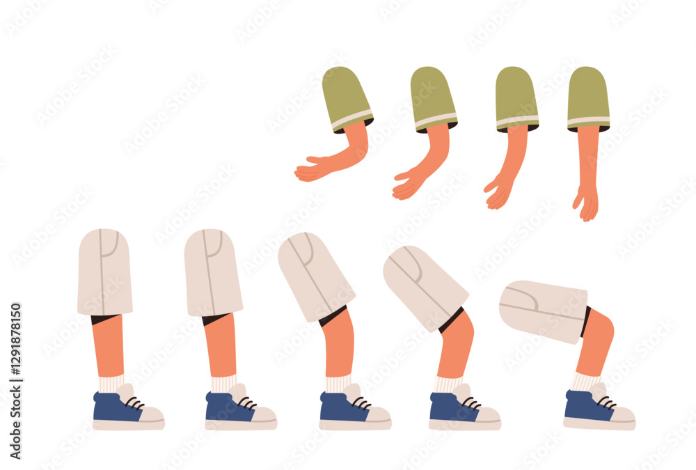 Character Body Parts Set. Vector illustration Character Body Parts Set. Vector illustration