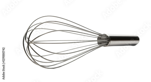 Stainless Steel Whisk with Spiral Design on Transparent Backgrounds and Utensils for Blending and photo