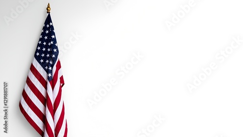 A fragment of the American flag on a white background - a symbol of patriotism