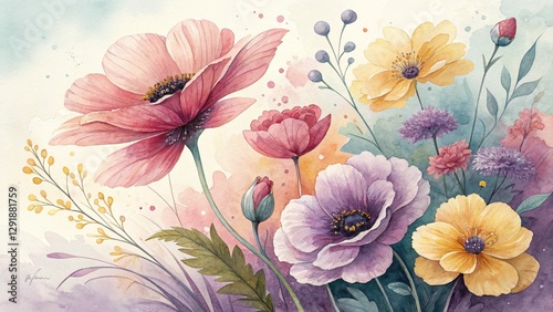 watercolor floral background