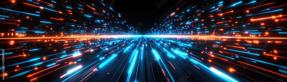 Digital tunnel, data stream, futuristic speed, glowing lights, abstract background, tech concept Digital tunnel, data stream, futuristic speed, glowing lights, abstract background, tech concept