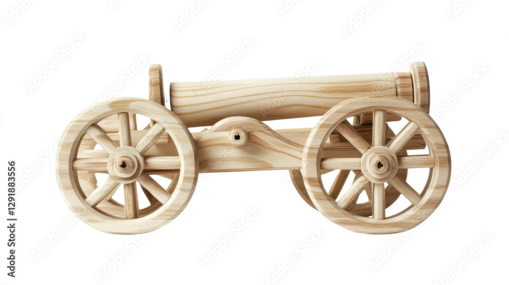 Fototapeta premium old wooden cannon isolated on white background