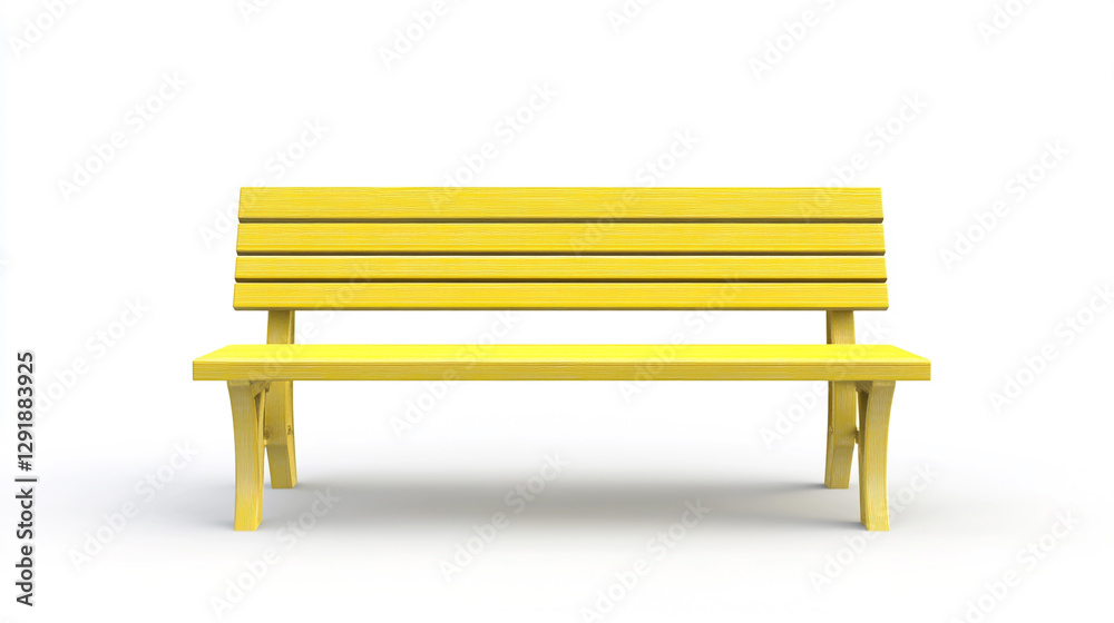 Yellow bench isolated on a white background Yellow bench isolated on a white background