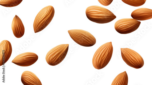 Wallpaper Mural Almonds falling isolated on white background Torontodigital.ca