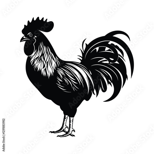 Chicken Rooster vector silhouette