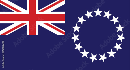 Flag of the Cook Islands flat vector illustration