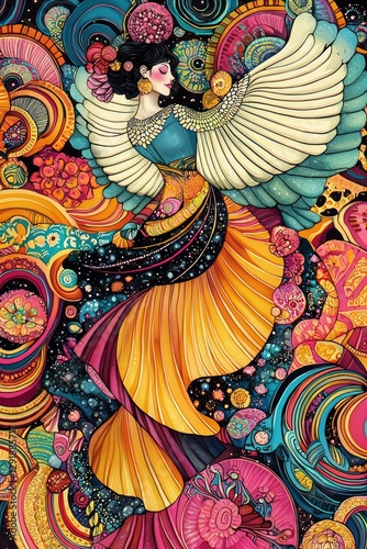 Wallpaper Mural Cosmic Dancer A Psychedelic Vision of Feminine Power Torontodigital.ca