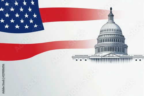 Wallpaper Mural Creative graphic layout featuring the US flag and the Capitol building for advertising purposes Torontodigital.ca