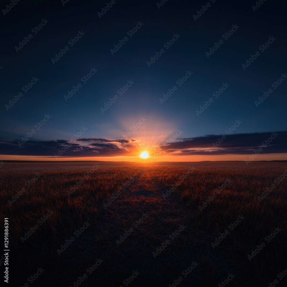 Sunset Over a Field Sunset Over a Field