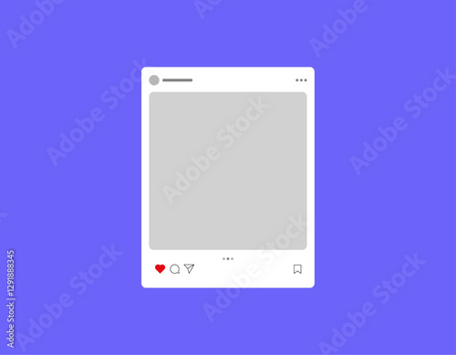 Social post vector assets, share, heart, comment, profile icons