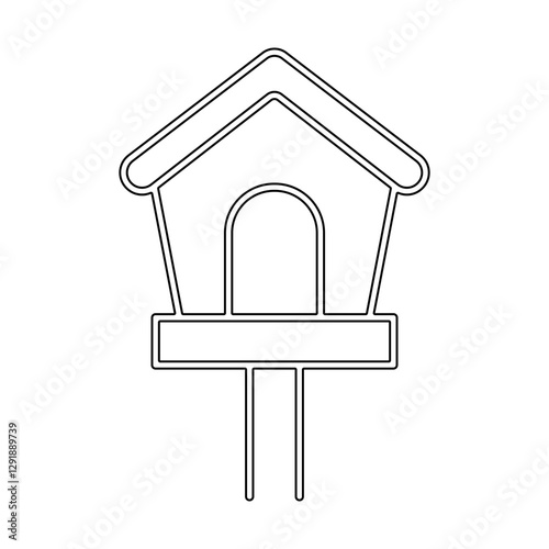 Bird house icon in line style