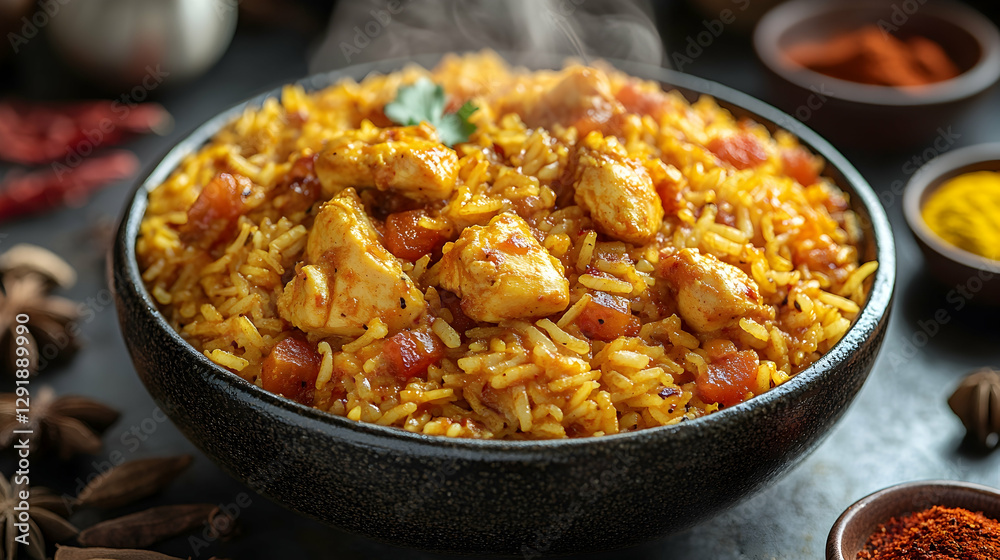 Aromatic Chicken Biryani in Bowl Aromatic Chicken Biryani in Bowl