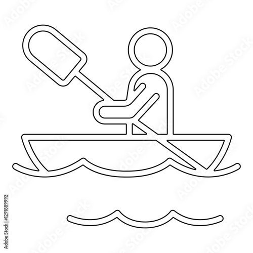 Kayak icon in line style