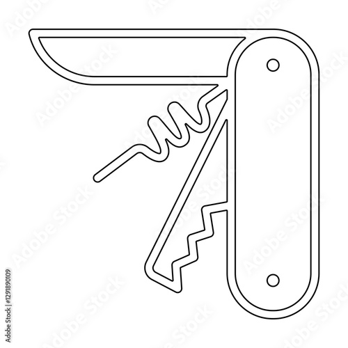 Pocket knife icon in line style