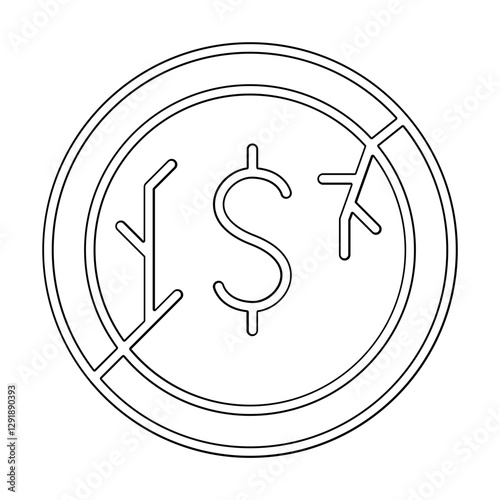 Loss icon in line style