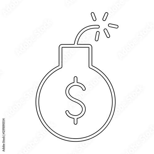 Bankruptcy icon in line style